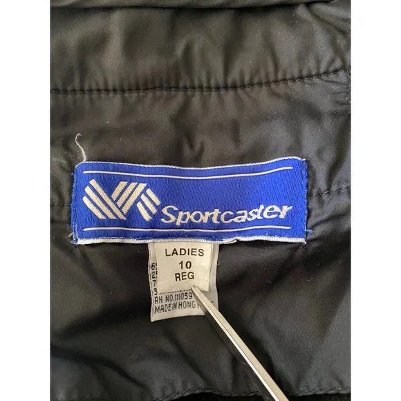 Sportcaster Vintage Black Ski Pants Wool Nylon Stretch 10 High Waist Slimming - Picture 4 of 9